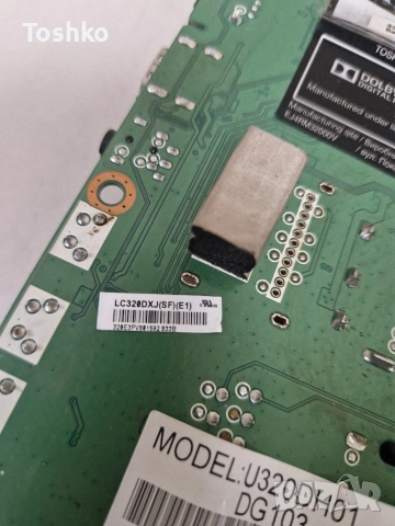 TOSHIBA 32E2533D MAIN BOARD SR050D VTV-L50005 POWER BOARD UE3640-1C PANEL U320DH01, снимка 5 - Части и Платки - 54256736