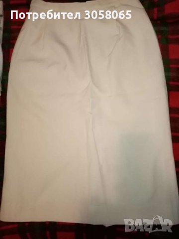 Бяла дълга пола с вълна и подплата S M L 