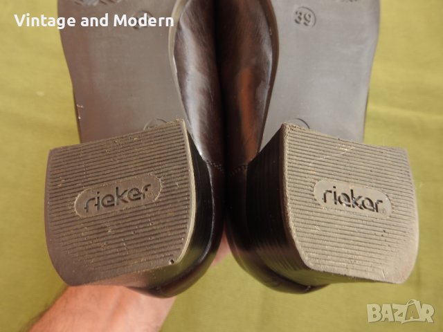 RIEKER Елегантни дамски кожени обувки Германия 39 номер, снимка 8 - Дамски обувки на ток - 36660639