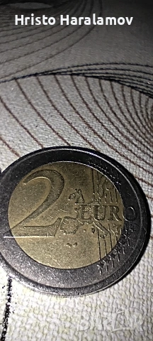 монета от 2 евро с изместен център 2000Г. ФРАНЦИЯ (ЛИБЕРТИ) 