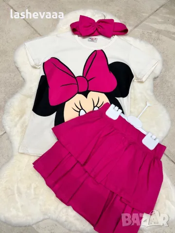 Детски троен комплект Мини Маус циклама🩷 ПОСЛЕДЕН, снимка 3 - Детски комплекти - 46726314