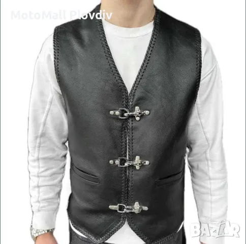 Елек нови рокерски рокер чопърски нов ретро елеци мото кожен кожа, снимка 7 - Аксесоари и консумативи - 49204591