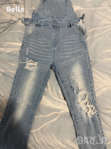 skinny denim dungarees, снимка 2 - Гащеризони - 52010398