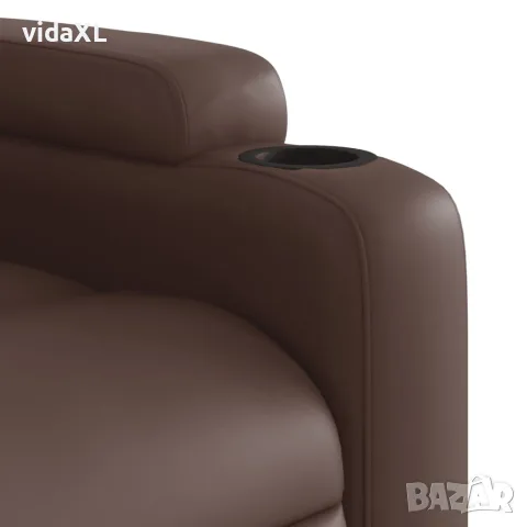 vidaXL Масажен наклоняем стол, кафяв, изкуствена кожа, снимка 9 - Дивани и мека мебел - 56147380