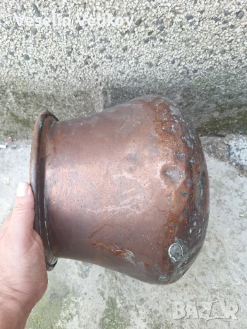 Голямо медно гърне/кашпа/саксия, снимка 7 - Декорация за дома - 51306021