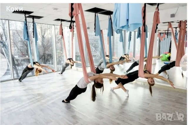 Домашен спортен уред за йога, люлка- хамак, снимка 7 - Йога - 44495538