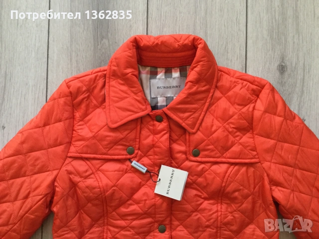 НОВО 100 % оригинално дамско оранжево яке BURBERRY размери S , M и L, снимка 3 - Якета - 53126597