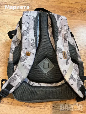 Раница за училище или път Сива раница HEAD с папагали , снимка 3 - Раници - 47275545