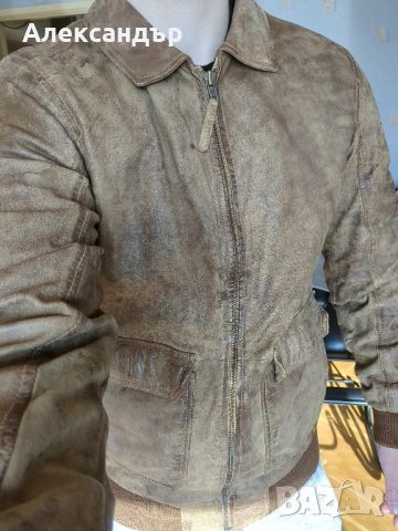 Мъжко яке естествена кожа PULL&BEAR, снимка 3 - Якета - 54315685