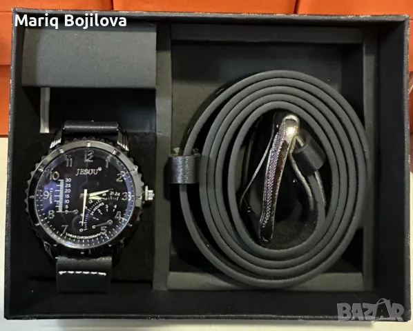 Стилен мъжки комплект - Часовник и колан, снимка 1