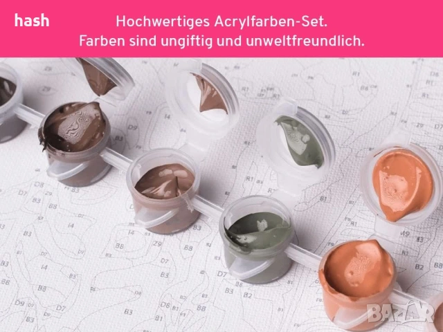  ZUTY 1200221 Картина по номера Кученца и Хортензия 40 x 50 см с рамка за носене (вече опъната), снимка 8 - Картини - 53296562