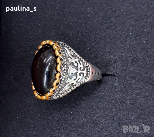 Винтидж пръстен с оксидация и бижутерски бронз , снимка 2 - Пръстени - 29130482