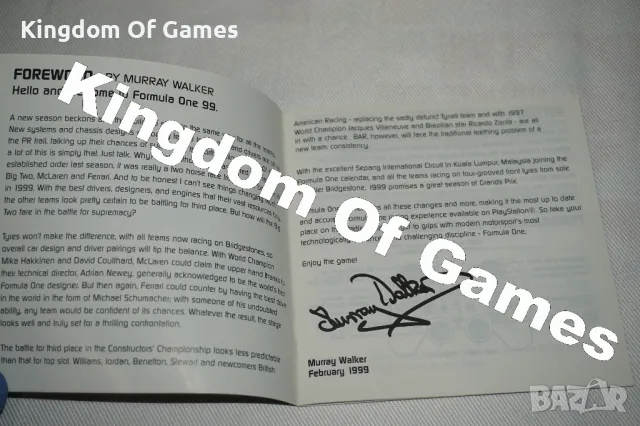 Игра за PS1 Formula One 99 ТЕСТВАНА И РАБОТЕЩА, снимка 12 - Игри за PlayStation - 50099508