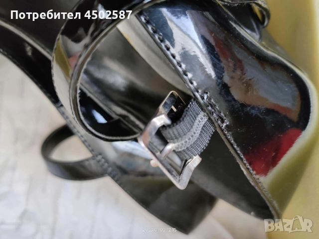 Черни лачени обувки тип Мери Джейн, снимка 4 - Дамски обувки на ток - 52988927