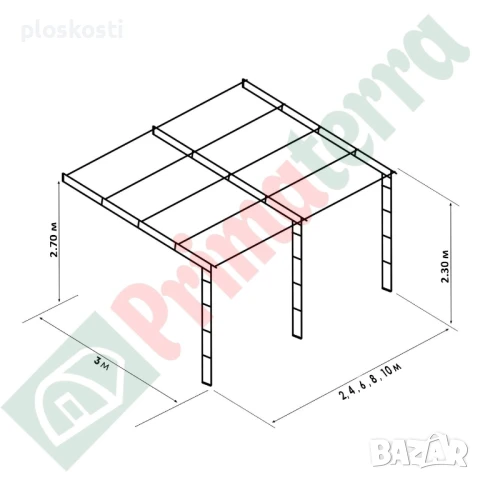 Навес за тераси, веранди и двора, снимка 2 - Дограми - 50924055