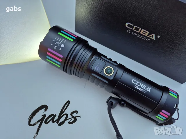 Мощен алуминиев  LED фенер COBA CB-W517 ,2000м, снимка 3 - Екипировка - 52952901