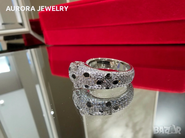 CARTIER Panthere de Cartier White Gold Full Diamonds Дамски Пръстен, снимка 4 - Пръстени - 52879572