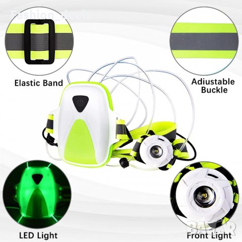 Гръдна светлина USB акумулаторна водоустойчива светлина за бегачи, тичане, снимка 2 - Спортна екипировка - 35415141
