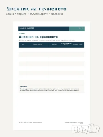 BALANCE DIABETES - планер за хора с диабет, 30 стр. PDF, снимка 3 - Други услуги - 55792457
