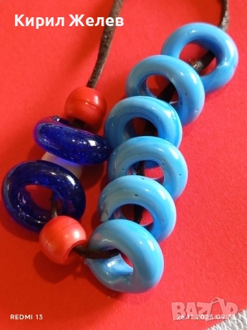 РЪЧНО ИЗРАБОТЕНО КОЛИЕ със СИНИ ПОРЦЕЛАНОВИ МЪНИСТА АРТ БИЖУ 52260, снимка 4 - Колиета, медальони, синджири - 52544950