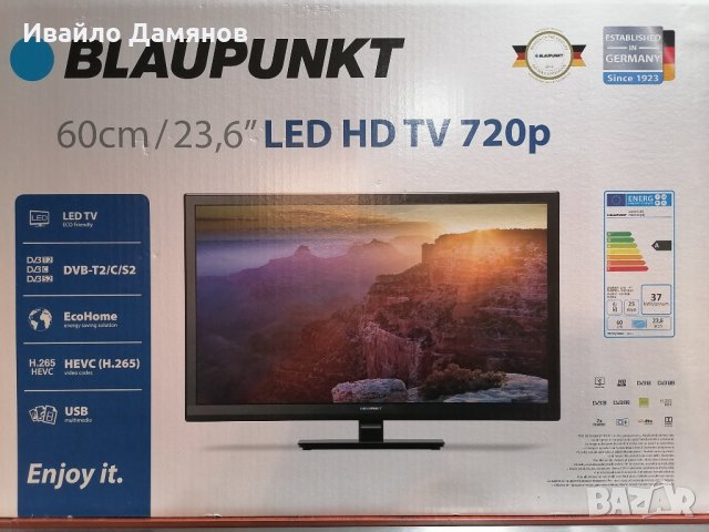  LED Телевизор Blaupunkt TV 23,6 инча 280 лв., снимка 1 - Телевизори - 31799473