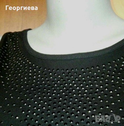 Спортно елегантна черна рокля, с лека сребриста украса👗🍀S/M👗🍀арт.1075, снимка 3 - Рокли - 29995847