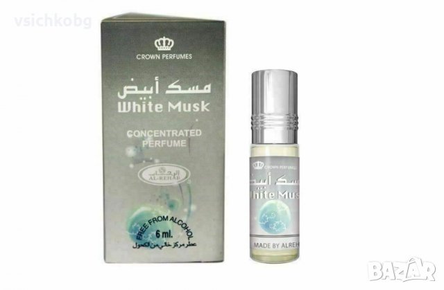 Арабско олио парфюмно масло от Al Rehab 6мл  WHITE MUSK Страхотно съчетание от цветя и мускус 0% алк, снимка 1 - Други - 39992457