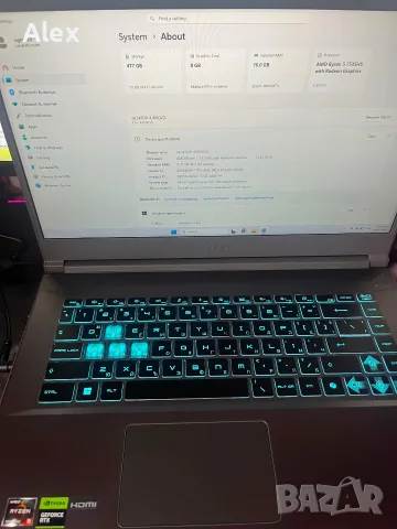 Гейминг лаптоп MSI Thin A15 B7VF Гаранция RTX4060, снимка 2 - Лаптопи за игри - 55948184