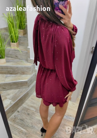 Рокля с бляскави частички цветове, снимка 2 - Рокли - 52692561