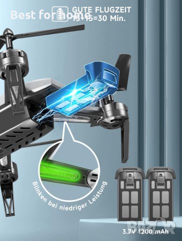 Дрон Wipkviey T6 с камера 1080p HD, WiFi FPV дрон, снимка 3 - Дронове и аксесоари - 44272150