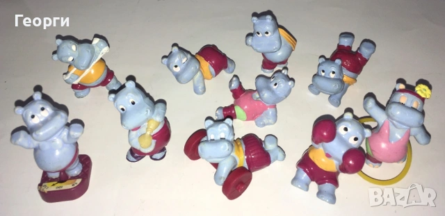 Ретро Киндер колекции от 90-те от Италия. Kinder хипопотами, пингвини, лъвове, жаби и панди.