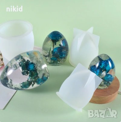 3D цяло яйце силиконов молд форма калъп за свещ гипс шоколад и др декор, снимка 3 - Форми - 40013388