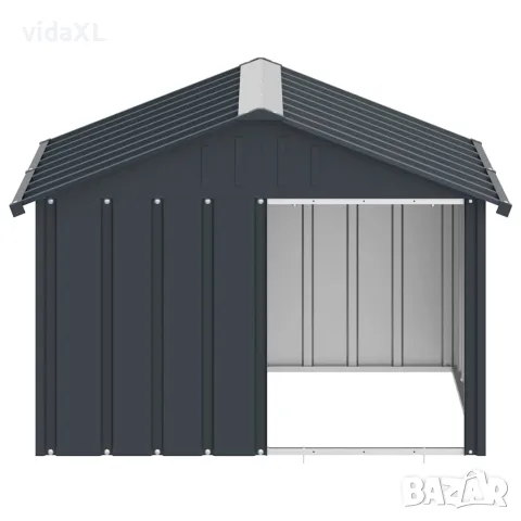 vidaXL Кучешка къща, антрацит, 116,5x103x81,5 см, поцинкована стомана, снимка 5 - За кучета - 56146175
