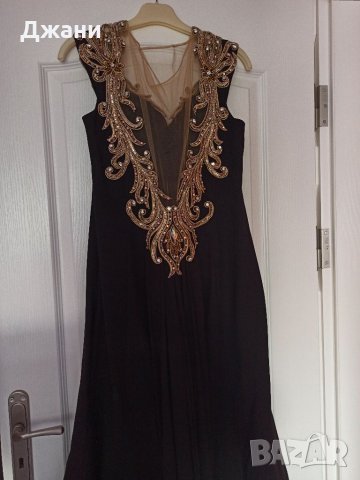 Дизайнерска Официална рокля с Златисти камъни 🖤🧡, снимка 9 - Рокли - 30195883