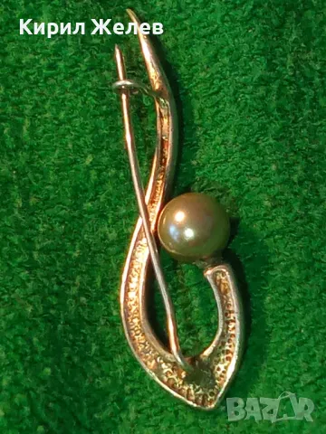 СТАРА АР НУВО СРЕБЪРНА БРОШКА СРЕБРО ВИСОКА ПРОБА с ЕСТЕСТВЕНА СИВА ПЕРЛА МАЙСТОРСКА ИЗРАБОТКА 22312, снимка 12 - Антикварни и старинни предмети - 49959687