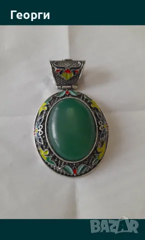 Голям медальон с ахат, снимка 3 - Колиета, медальони, синджири - 50124778