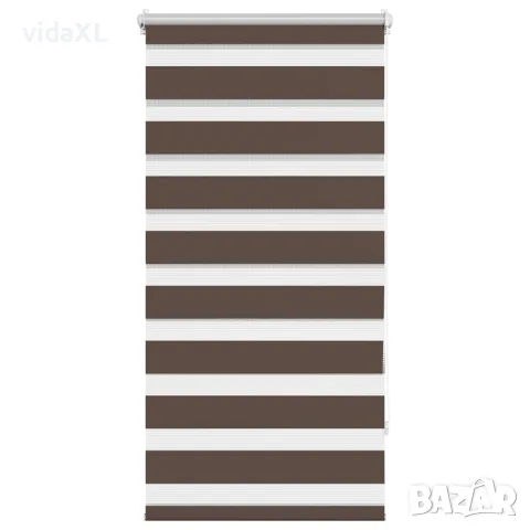 vidaXL Зебра щора 60,9x120 см Ширина на плата 56,7 см цвят кафе