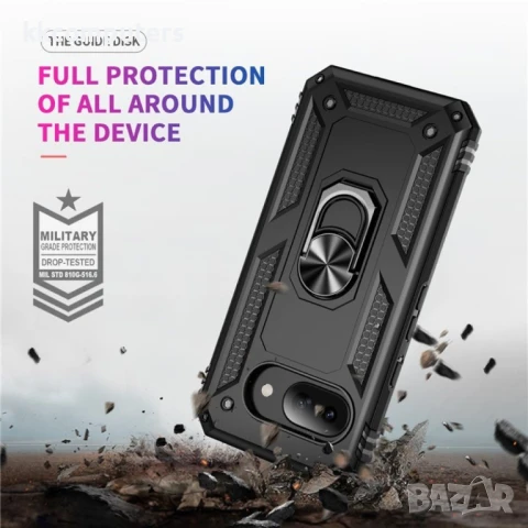 Google Pixel 9a Удароустойчив Ring Holder2 Калъф и Протектор, снимка 5 - Калъфи, кейсове - 51122573