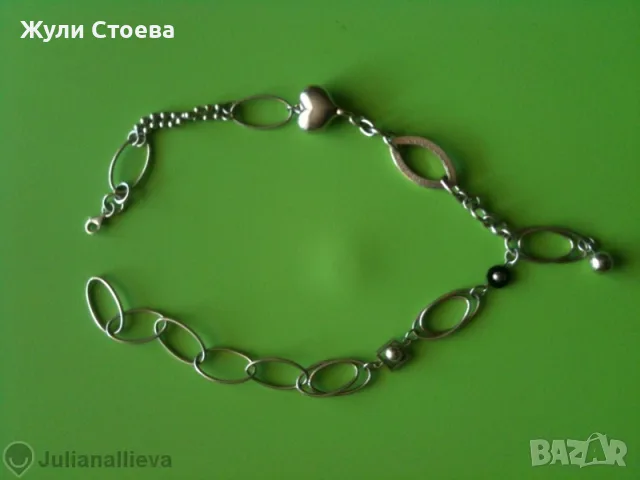 Сребърно колие  с топче оникс