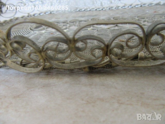 СТАРИНЕН ПОСРЕБРЕН МЕТАЛЕН ПОДНОС, снимка 2 - Прибори за хранене, готвене и сервиране - 37474419