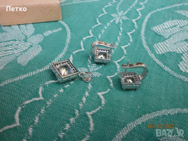 Рядък  комплект майсторска изработка маркировка  на  трите 925, снимка 11 - Антикварни и старинни предмети - 52605183