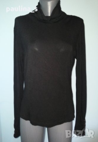 Уникална еластична блуза с поло яка и дълъг декориран ръкав "Martviser" , снимка 2 - Блузи с дълъг ръкав и пуловери - 30584081
