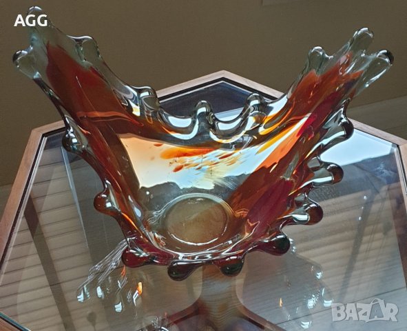 Ретро арт декор винтидж Мурано фруктиера, снимка 5 - Антикварни и старинни предмети - 39987493