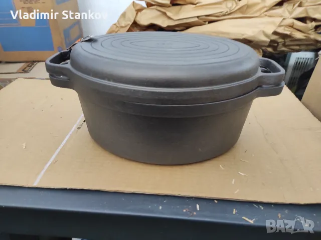 Чугунена тенджера и саханче, снимка 5 - Съдове за готвене - 48678262