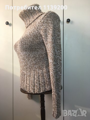 Пуловер Mexx S висока яка мляко с какао, снимка 3 - Блузи с дълъг ръкав и пуловери - 30662672