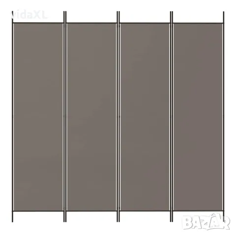 vidaXL Параван за стая, 4 панела, антрацит, 200x200 cм, текстил, снимка 3 - Паравани - 56147179