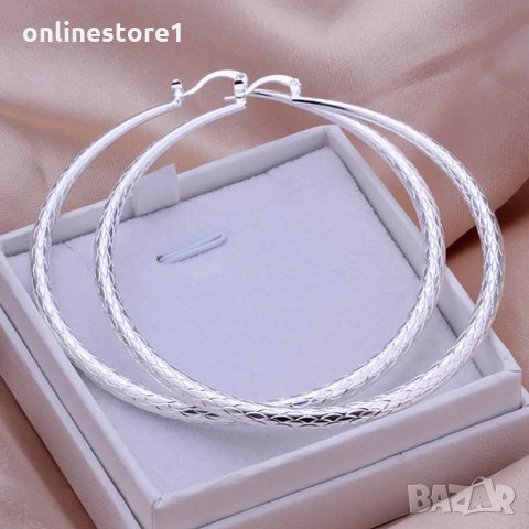 Сребърни обеци - Халки Фигаро 925 Код BH332, снимка 6 - Обеци - 29651459