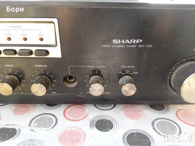 SHARP SM-1122 STEREO Усилвател, снимка 3 - Ресийвъри, усилватели, смесителни пултове - 39730459