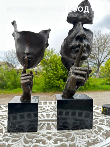 Уникален чифт масивни бронзови скулптури – Салвадор Дали (Salvador Dali) | 50 см, 10 кг