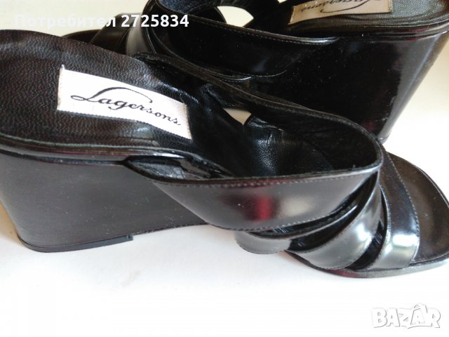 Елегантни кожени чехли LAGERSONS, Швеция, размер 37, снимка 3 - Дамски елегантни обувки - 29292489